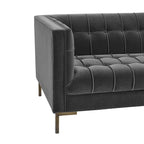 Isaac Stitch Tufted Velvet Loveseat 60 (2 Colors)