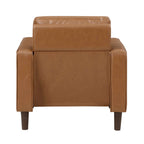 MCM Brown Faux Leather Upholstered Armchair