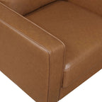 MCM Brown Faux Leather Upholstered Armchair