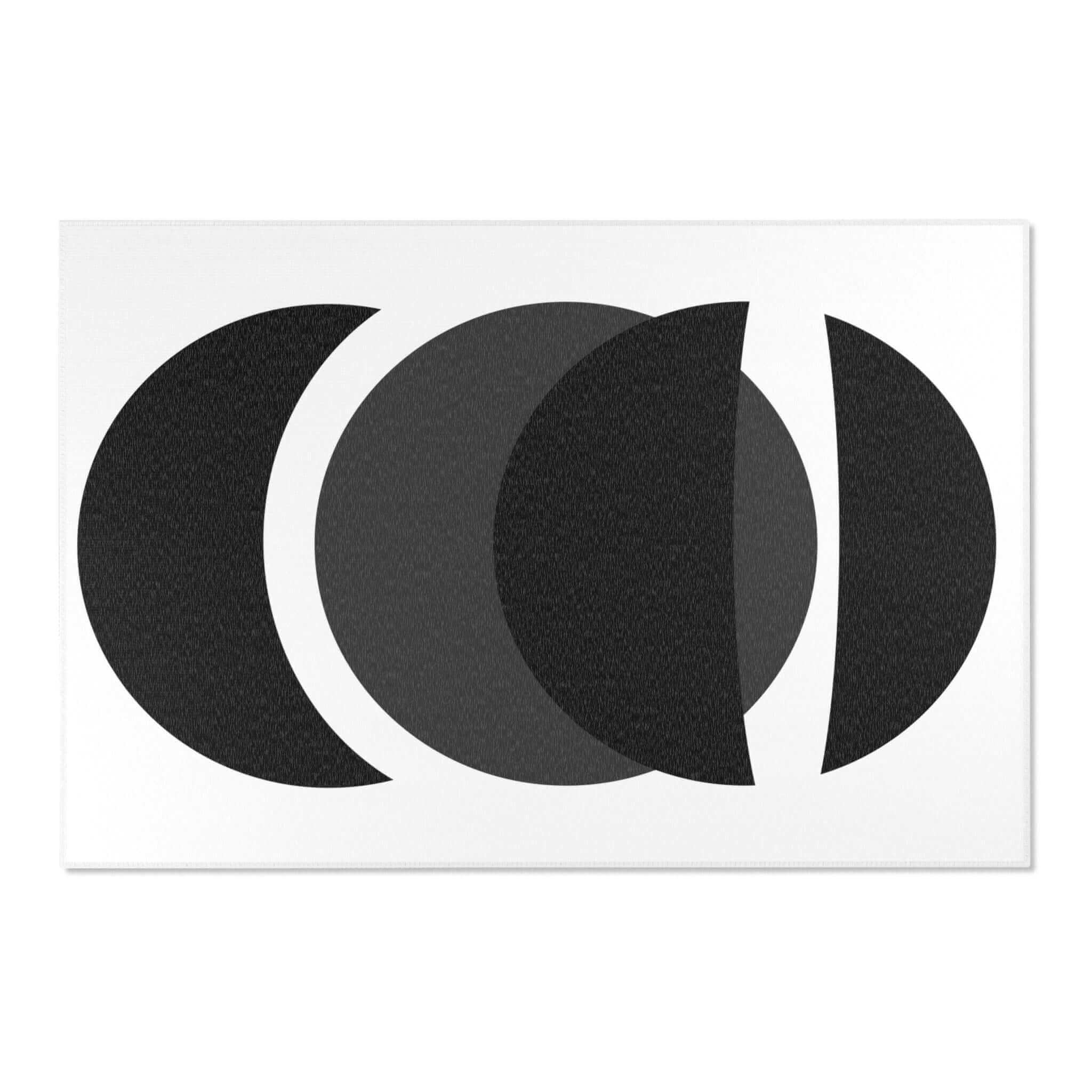 Area Geometric Design Black and White Throw Rug (3 Sizes)