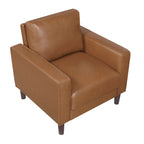 MCM Brown Faux Leather Upholstered Armchair