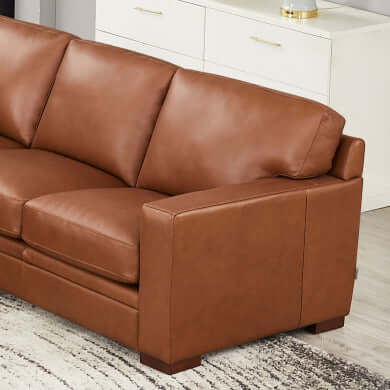 Dillon MCM Leather Chaise Corner Sectional 136