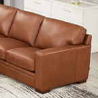 Dillon MCM Leather Chaise Corner Sectional 136