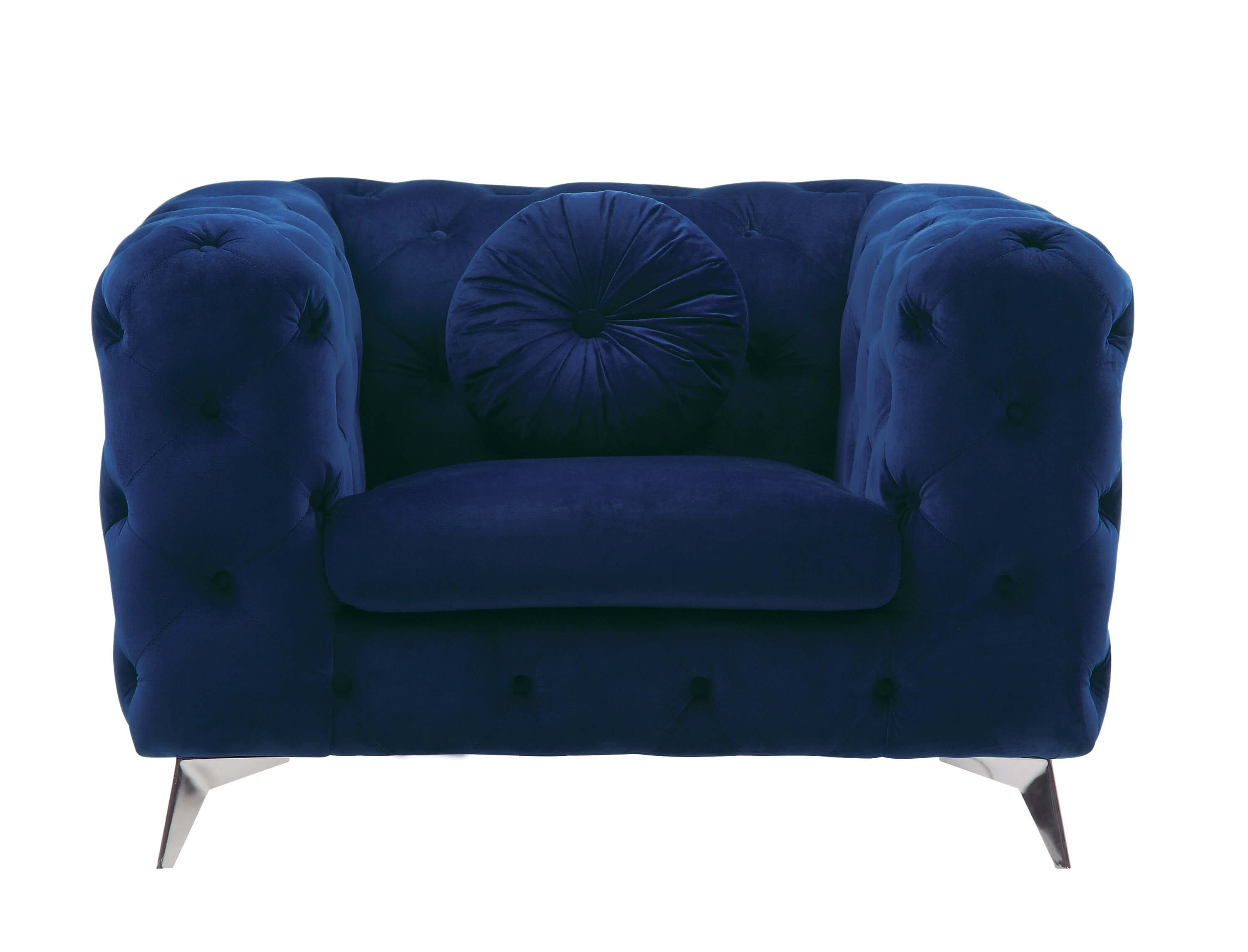 Atronia Luxe Deco Blue Tufted Velvet Armchair 41W