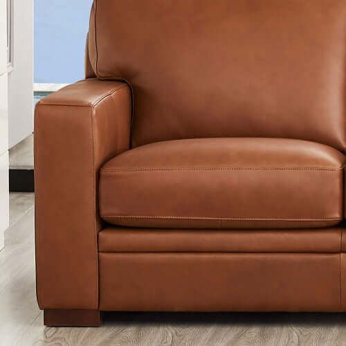 Dillon MCM Leather Chaise Corner Sectional 136