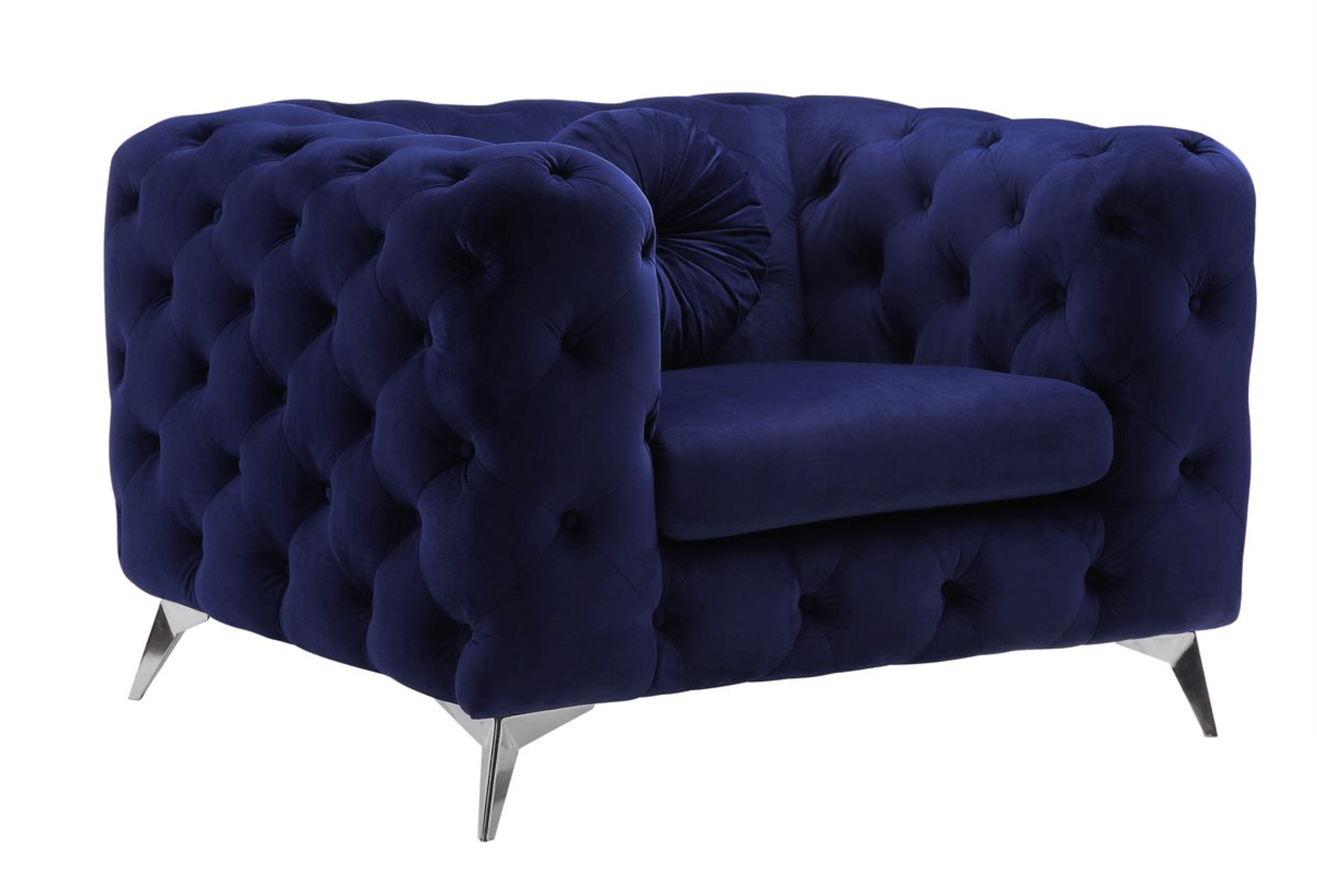 Atronia Luxe Deco Blue Tufted Velvet Armchair 41W