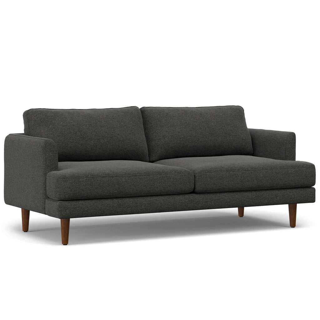 Livingston MCM Gray Fabric Sofa Loveseat 76W