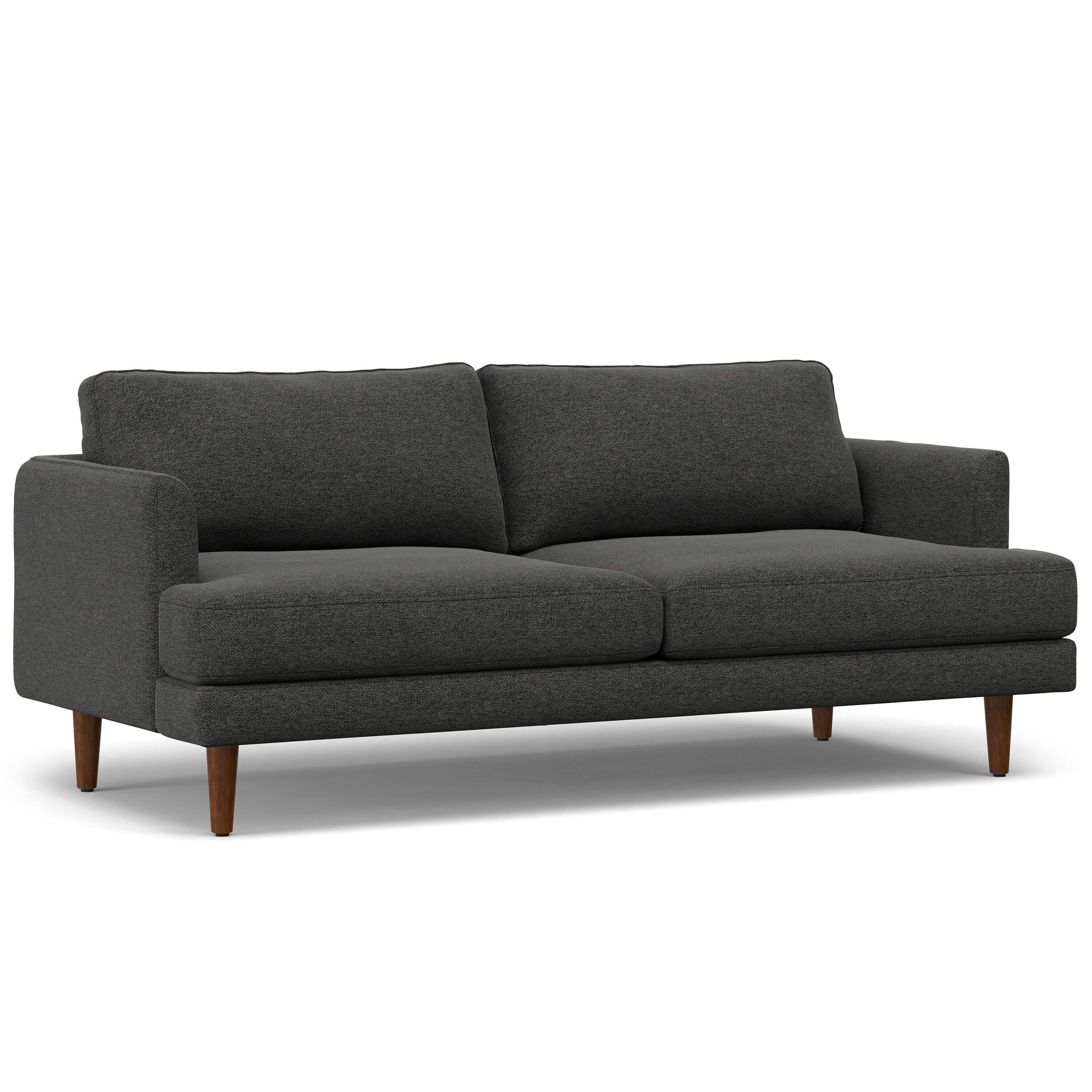 Livingston MCM Gray Fabric Sofa Loveseat 76W