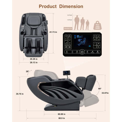 Full Body Zero Gravity Massage Chair with SL-Track and Back Heating
