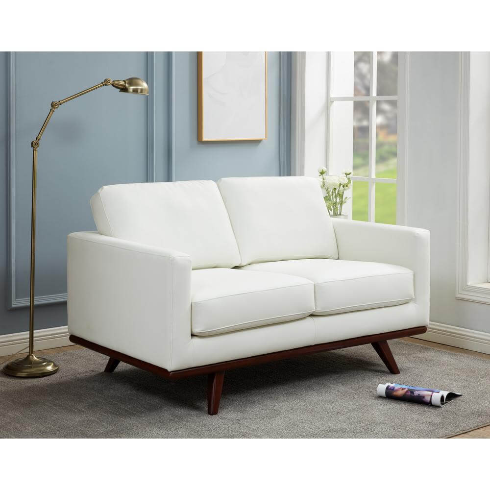 Chester MCM Faux Leather Loveseat Sofa 58 (5 Colors)