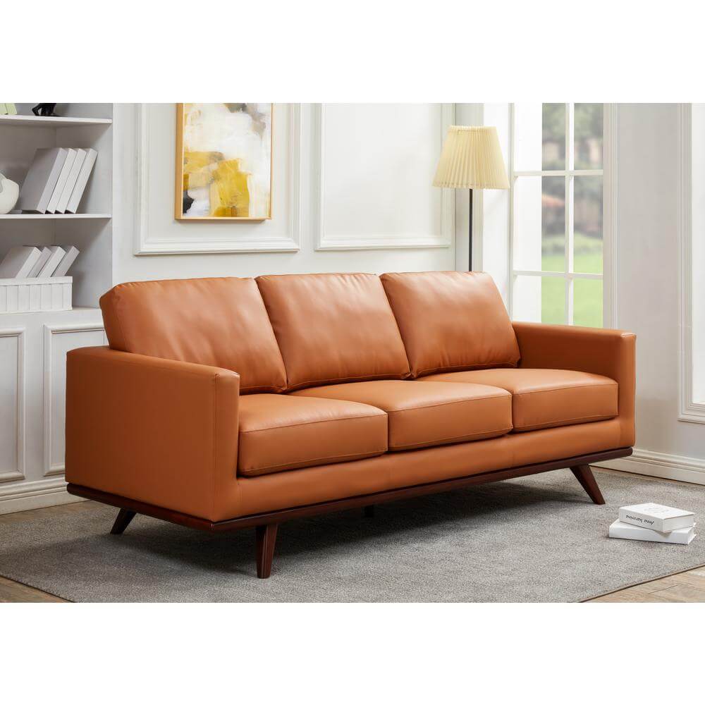 Chester MCM Faux Leather Sofa 83 (5 Colors)