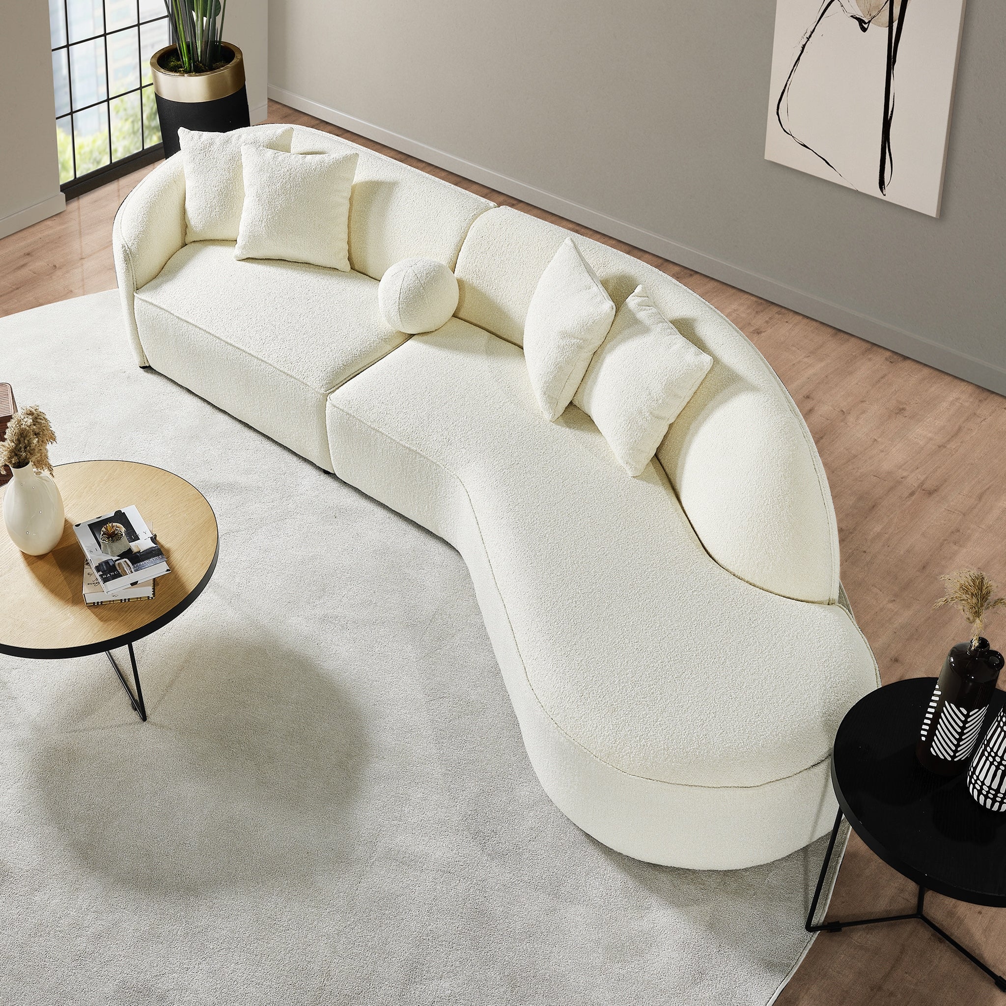 Elijah Japandi Style Curve Sofa