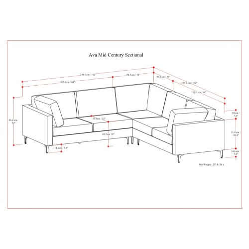 Ava MCM Cream Symmetrical Corner Sofa Sectional 102 (2 Colors)