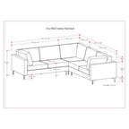 Ava MCM Cream Symmetrical Corner Sofa Sectional 102 (2 Colors)