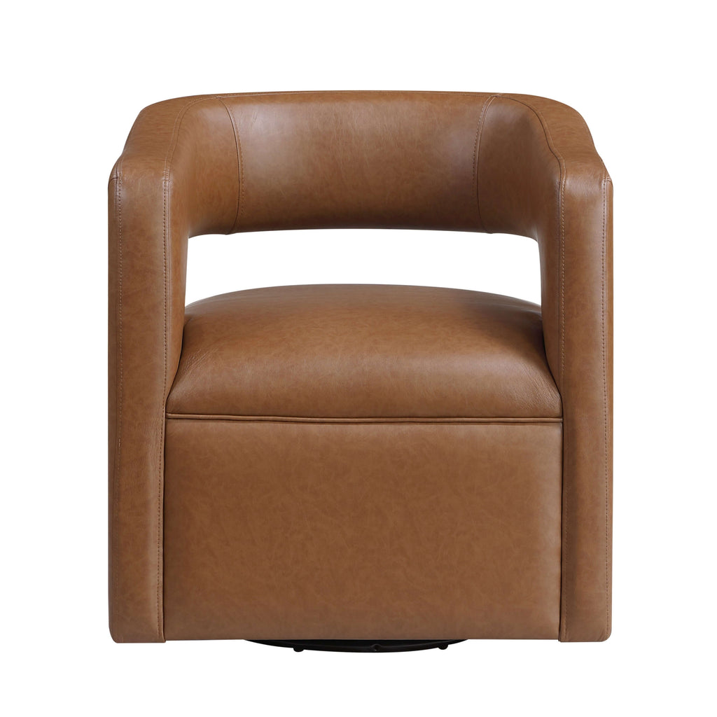 MCM Accent Faux Leather Swivel Chair (2 Colors)