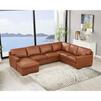 Dillon MCM Leather Chaise Corner Sectional 136
