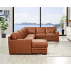 Dillon MCM Leather Chaise Corner Sectional 136
