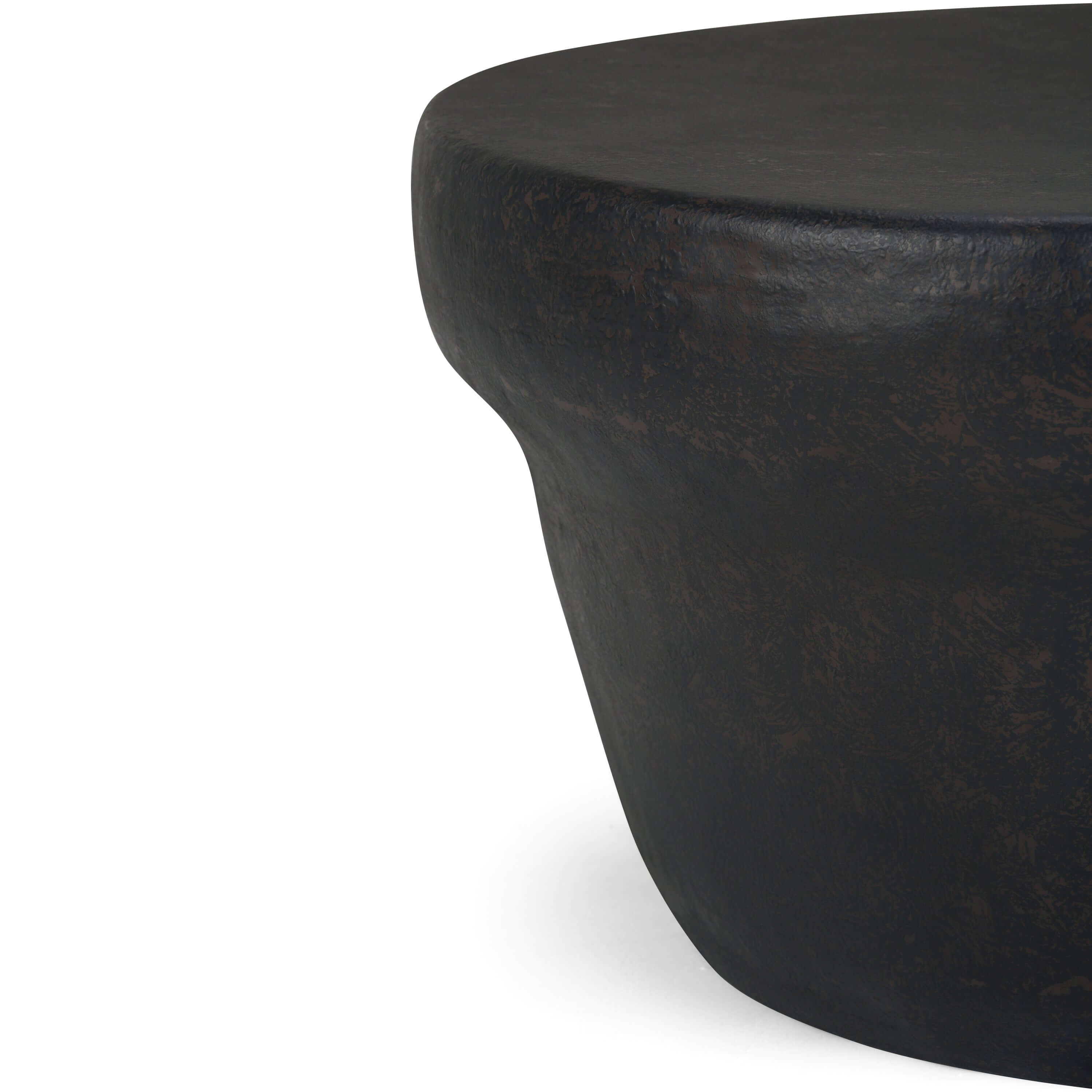 Garvy Rustic Bronze Metal Round Coffee Table 33'