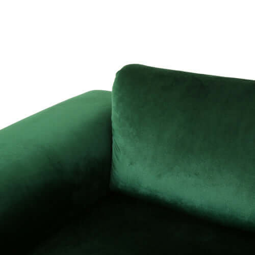 Emerald Green Velvet Deco Modular 2-Piece Sofa 111W