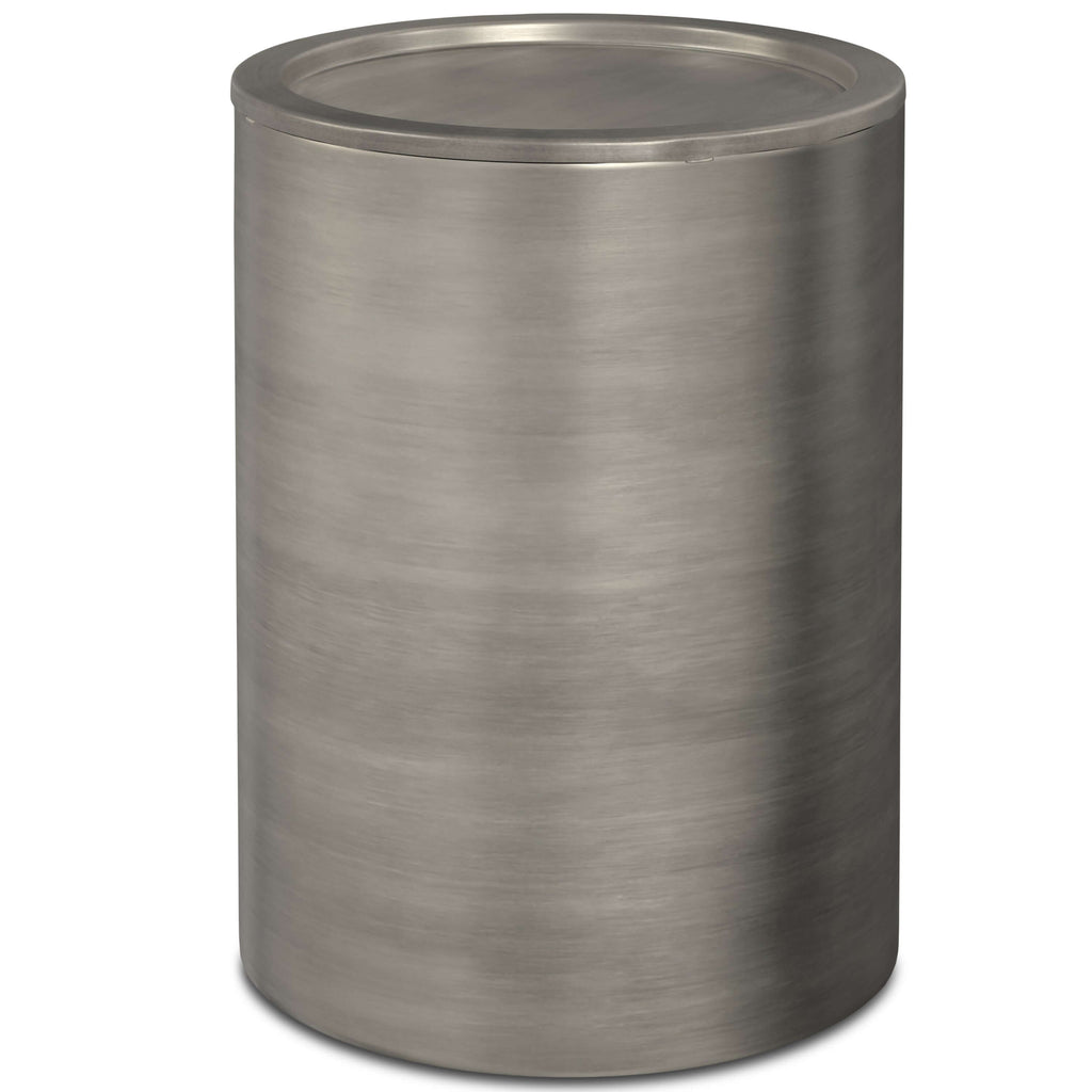 Corbin Cylindrical Antique Silver Side Table 16'