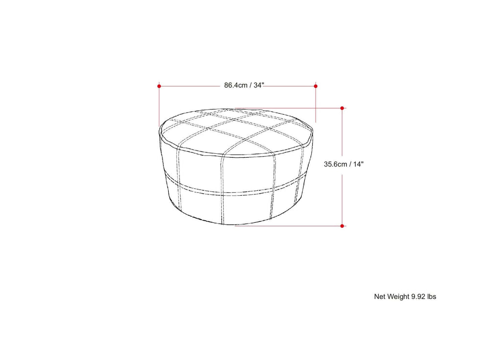 Connor Brown Buffalo Leather Disc Ottoman 34W