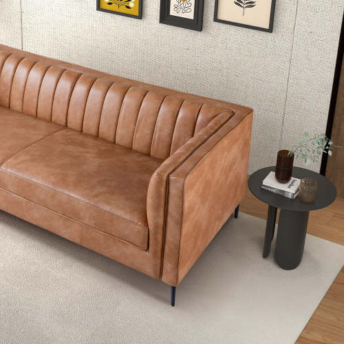 Angelina Midcentury Channel Tufted Sofa 84 (6 Colors)