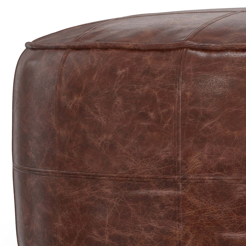 Connor Brown Buffalo Leather Disc Ottoman 34W