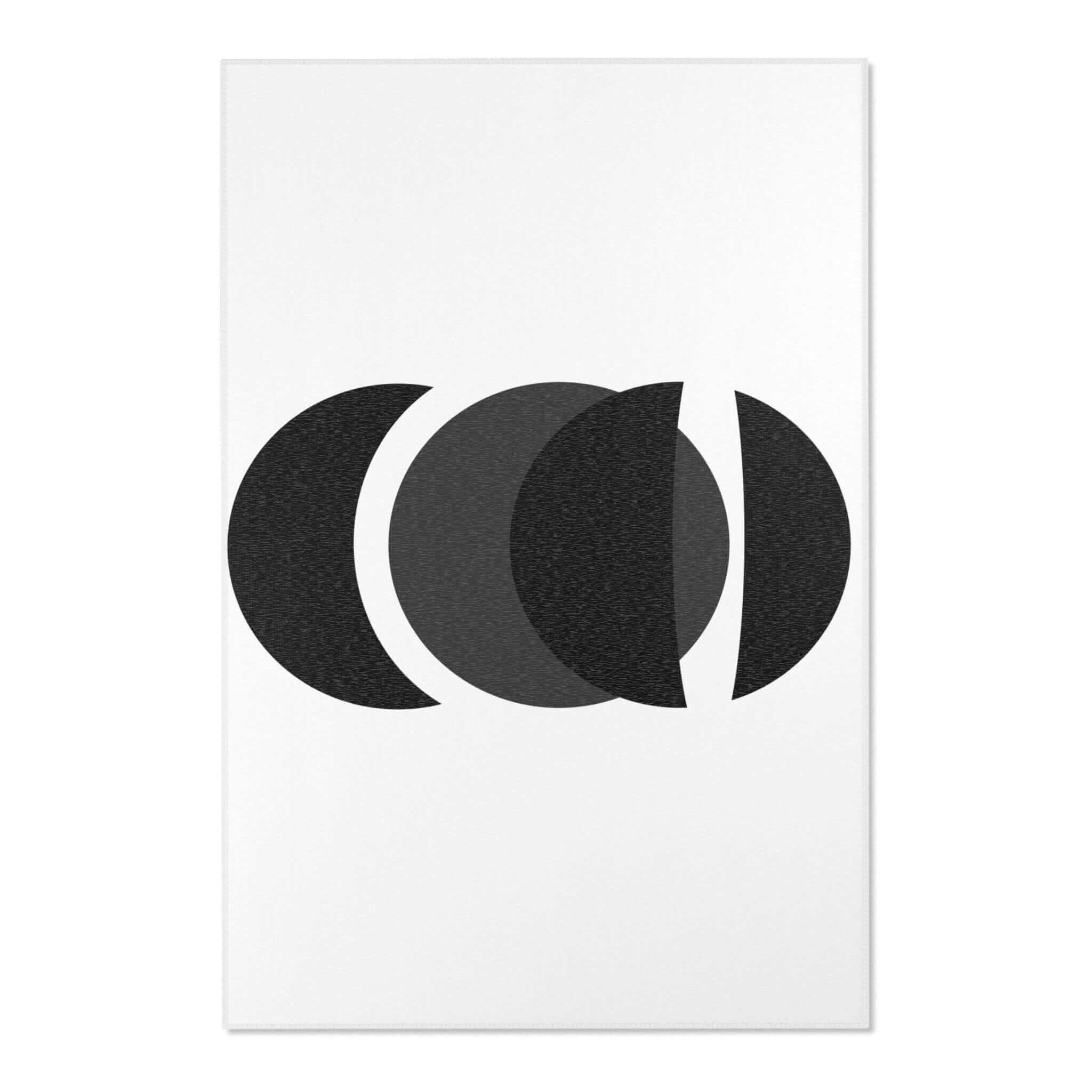 Area Geometric Design Black and White Throw Rug (3 Sizes)