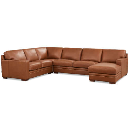 Dillon MCM Leather Chaise Corner Sectional 136