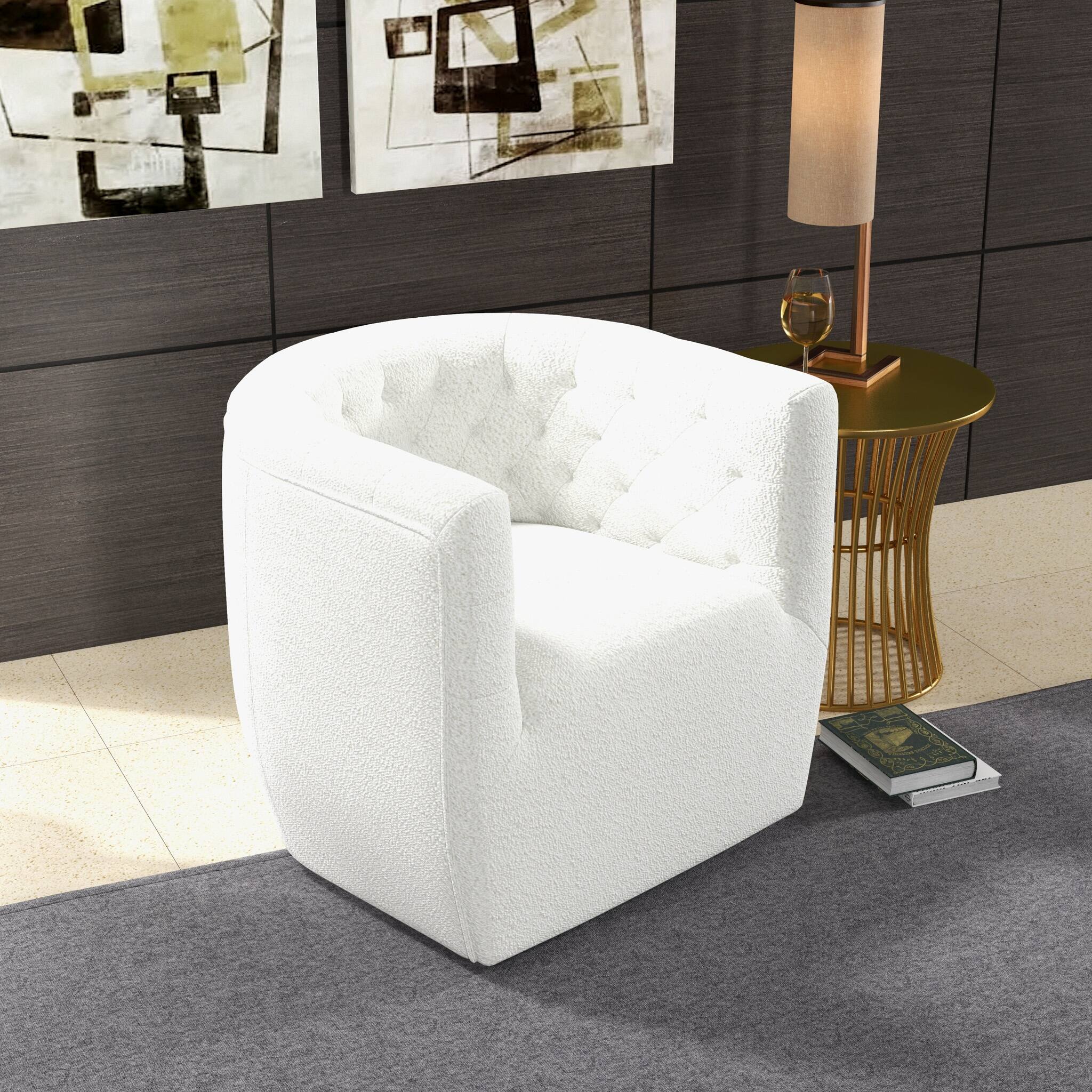 Delaney Tufted Accent Barrel Swivel Chair (6 Colors)