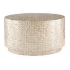 Perrin Capiz Mosaic MDF Round Coffee Table 30