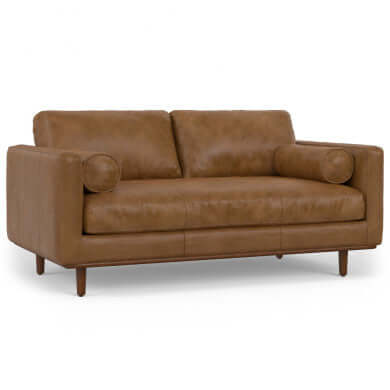 Morrison MCM Leather Sofa Loveseat 72' (2 Colors)