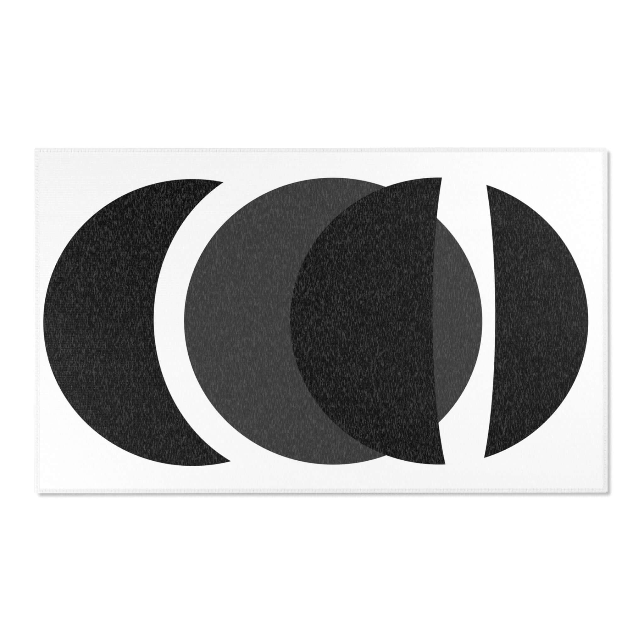 Area Geometric Design Black and White Throw Rug (3 Sizes)