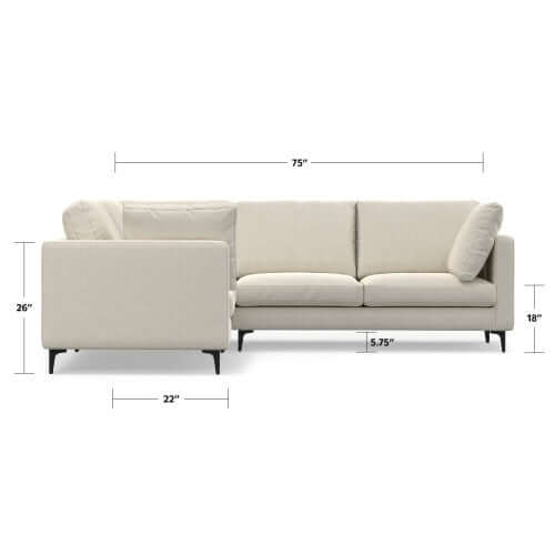 Ava MCM Cream Symmetrical Corner Sofa Sectional 102 (2 Colors)