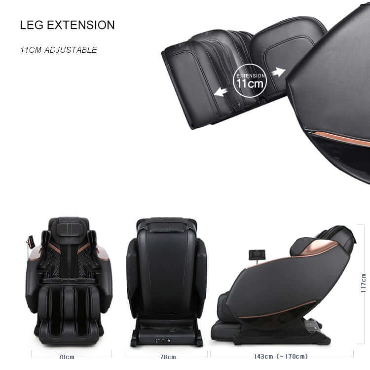 Full Body Zero Gravity Shiatsu Massage Chair SL-Track Recliner (Black or Beige)