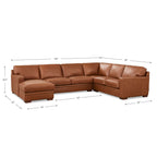 Dillon MCM Leather Chaise Corner Sectional 136