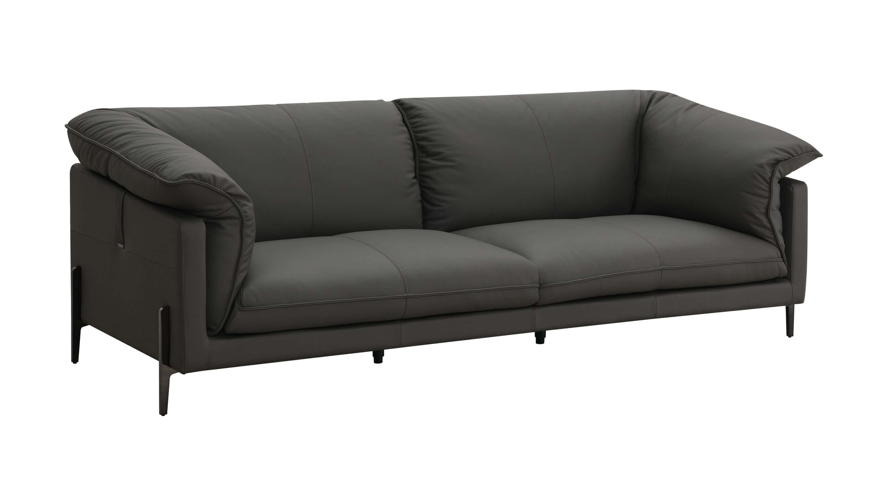 Tadi Black Top Grain Leather Sofa Loveseat 69L