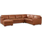 Dillon MCM Leather Chaise Corner Sectional 136