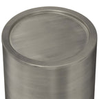 Corbin Cylindrical Antique Silver Side Table 16'