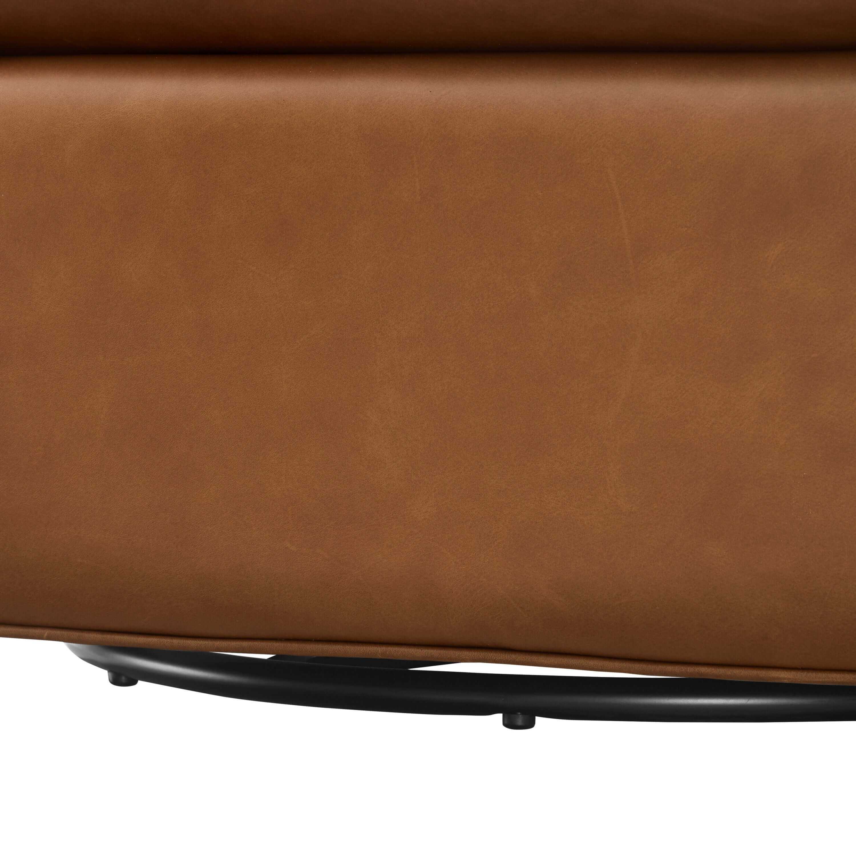 Jasmine Top Grain Brown Leather Swivel Accent Chair