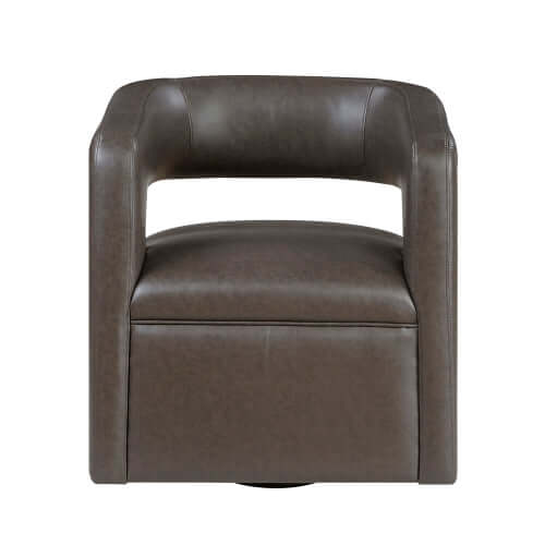 MCM Accent Faux Leather Swivel Chair (2 Colors)