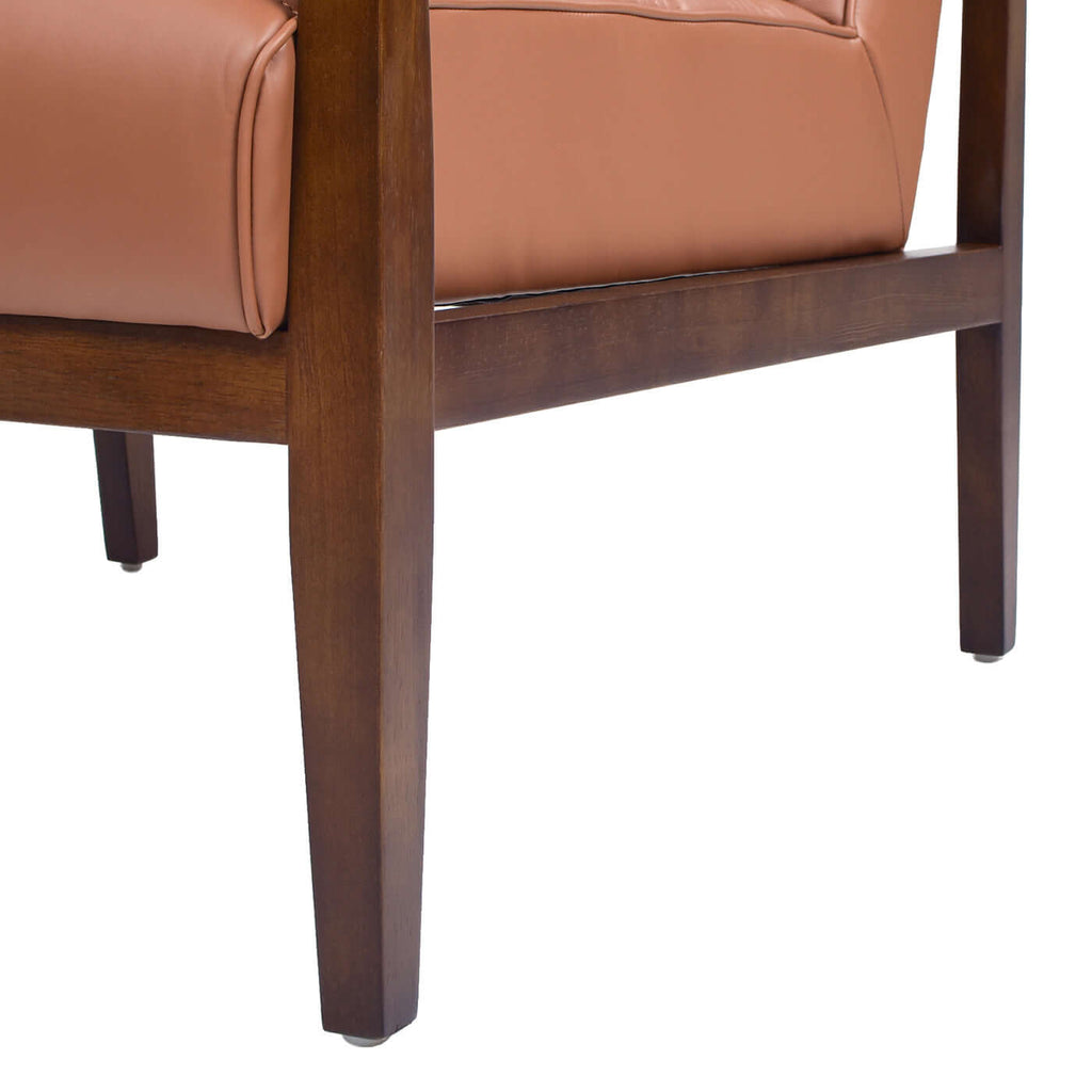 Kenneth Modern-Transitional Leather Lounge Accent Chair