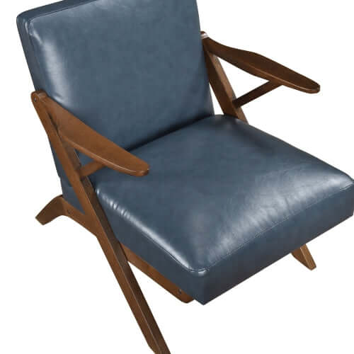 Brown Faux Leather MCM Hard Wood Frame Armchair (2 Color Options)
