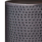 Corbin Hammered Antique Metal Cylindrical Side Table 16'