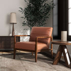 Kenneth Modern-Transitional Leather Lounge Accent Chair