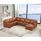 Dillon MCM Leather Chaise Corner Sectional 136