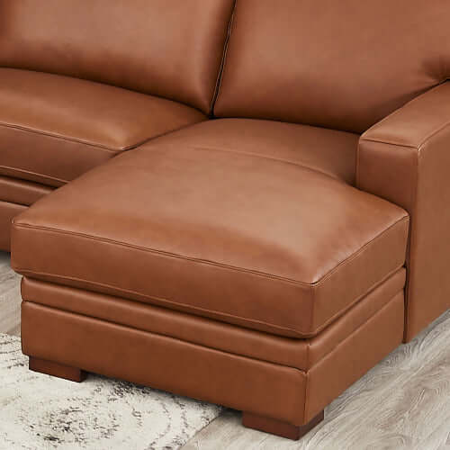 Dillon MCM Leather Chaise Corner Sectional 136