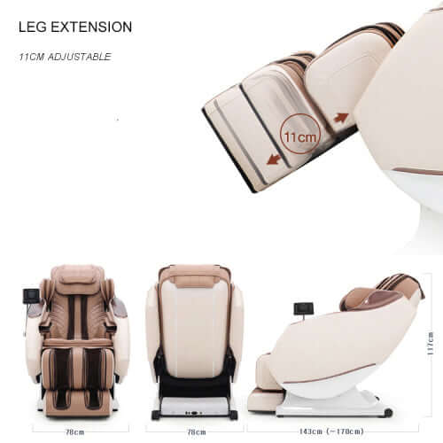 Full Body Zero Gravity Shiatsu Massage Chair SL-Track Recliner (Black or Beige)