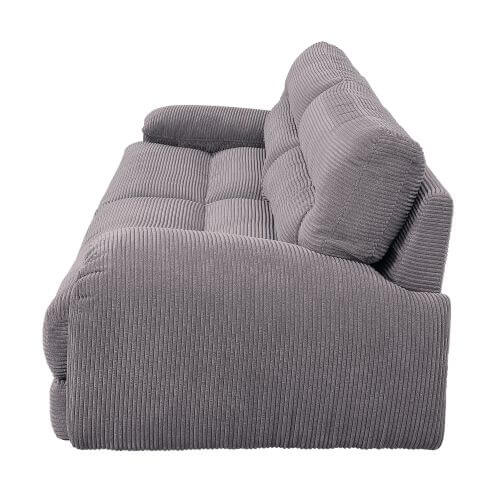 Cadenza Contemporary Gray Corduroy Sofa