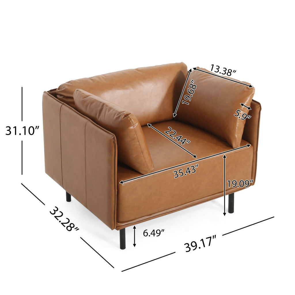 Faux Leather MCM Lounge Chair (3 Colors)